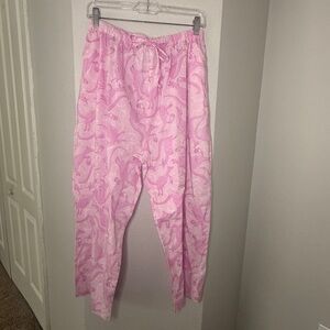 Lilly Pulitzer White Label Pajama Pants –Pink Kangaroo Print – Size Large